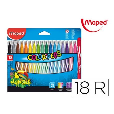 ROTULADOR MAPED COLOR PEPS JUNGLE CAJA DE 18 UNIDADES ...