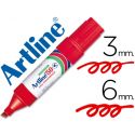 ROTULADOR ARTLINE MARCADOR PERMANENTE EK-50 ROJO -PUNTA BISELADA 6 MM -PAPEL METAL Y CRISTAL