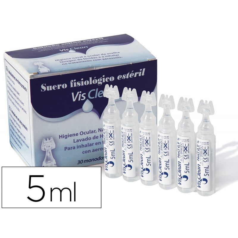 SUERO FISIOLOGICO ESTERIL VISCLEAN MONODOSIS 5 ML CAJA DE