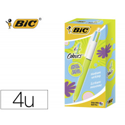 Bic 887777 - Bolígrafo 4 colores pastel, tinta de aceite, punta