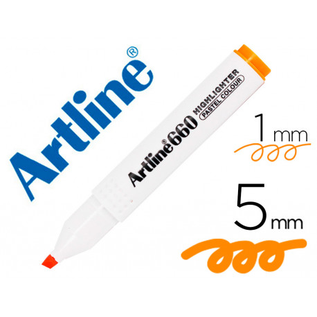 ROTULADOR ARTLINE FLUORESCENTE EK-660 NARANJA PASTEL PUNTA BISELADA