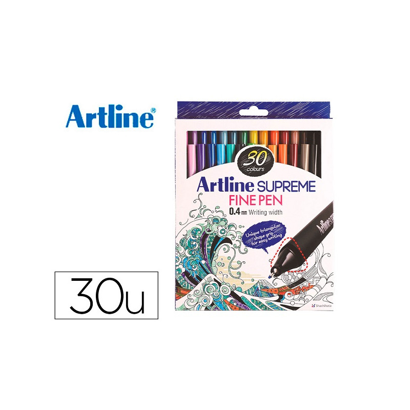 ROTULADOR ARTLINE SUPREME EPFS200 FINE LINER PUNTA DE FIBRA 0,4 MM BOLSA 30 UNIDADES COLORES SURTIDO