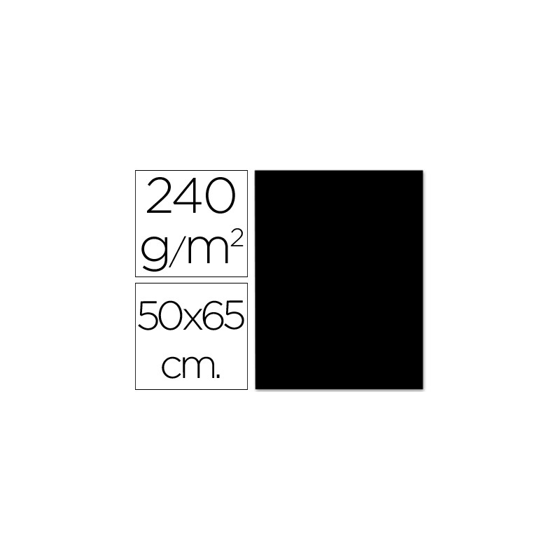 CARTULINA LIDERPAPEL 50X65 CM 240G/M2 NEGRO