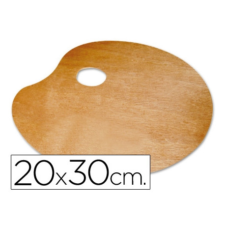 PALETA MADERA LIDERCOLOR OVALADA TAMAÑO 20X30 CM GROSOR 0,3 CM ZURDOS