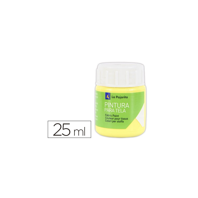 PINTURA PARA TELA LA PAJARITA AMARILLO CLARO 25 ML