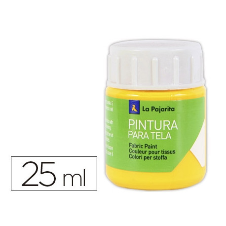 PINTURA PARA TELA LA PAJARITA AMARILLO REAL 25 ML