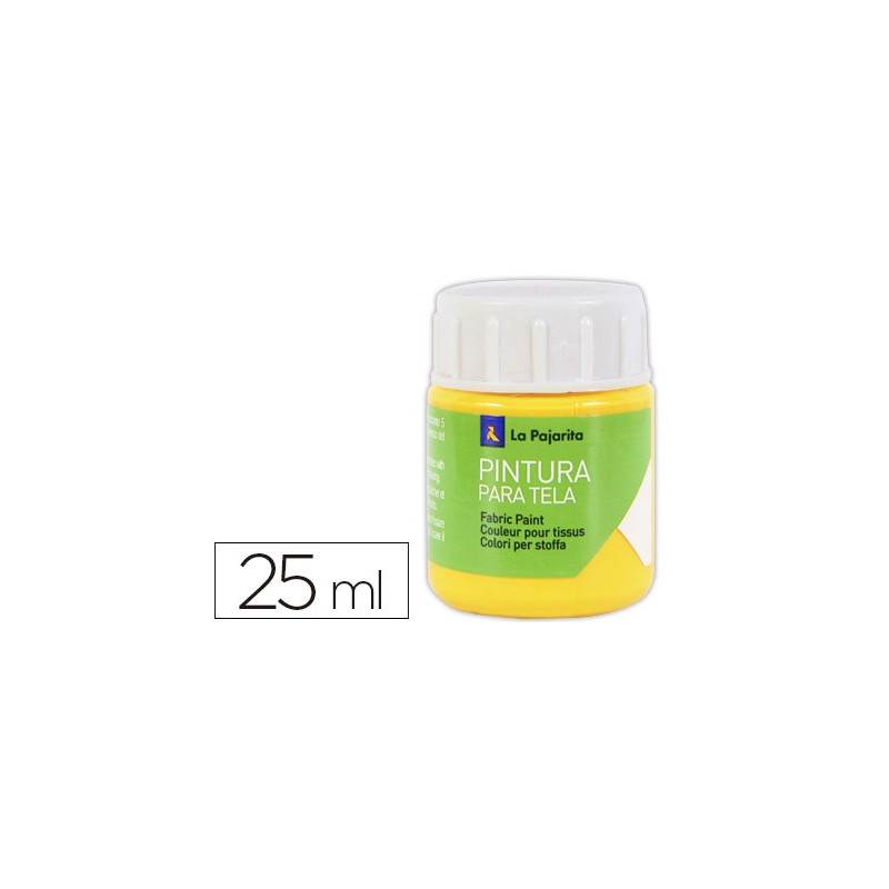 PINTURA PARA TELA LA PAJARITA AMARILLO REAL 25 ML