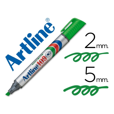 ROTULADOR ARTLINE MARCADOR PERMANENTE 109 VERDE -PUNTA BISELADA