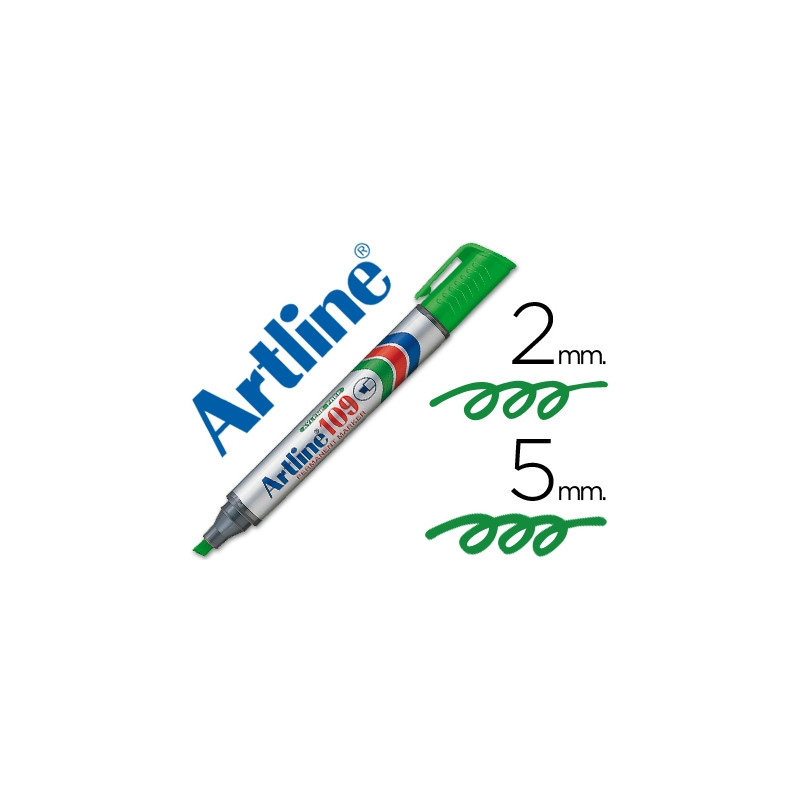 ROTULADOR ARTLINE MARCADOR PERMANENTE 109 VERDE -PUNTA BISELADA