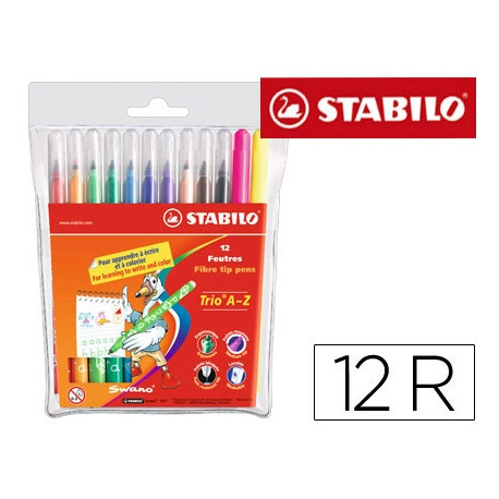 ROTULADOR STABILO TRIO CAJA DE 12 COLORES SURTIDOS