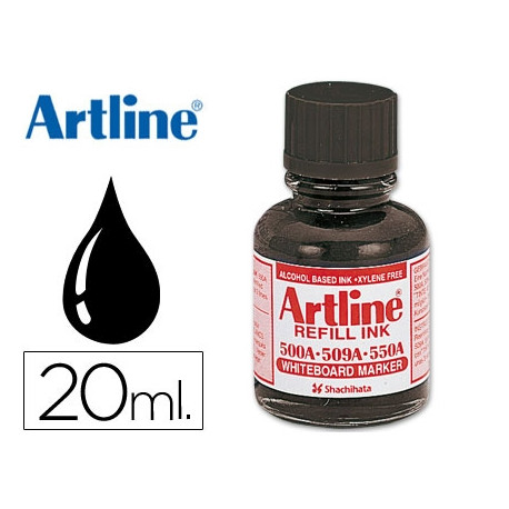 TINTA ARTLINE NEGRO PARA ROTULADOR PIZARRA BLANCA 500-A FRASCO DE 20 ML