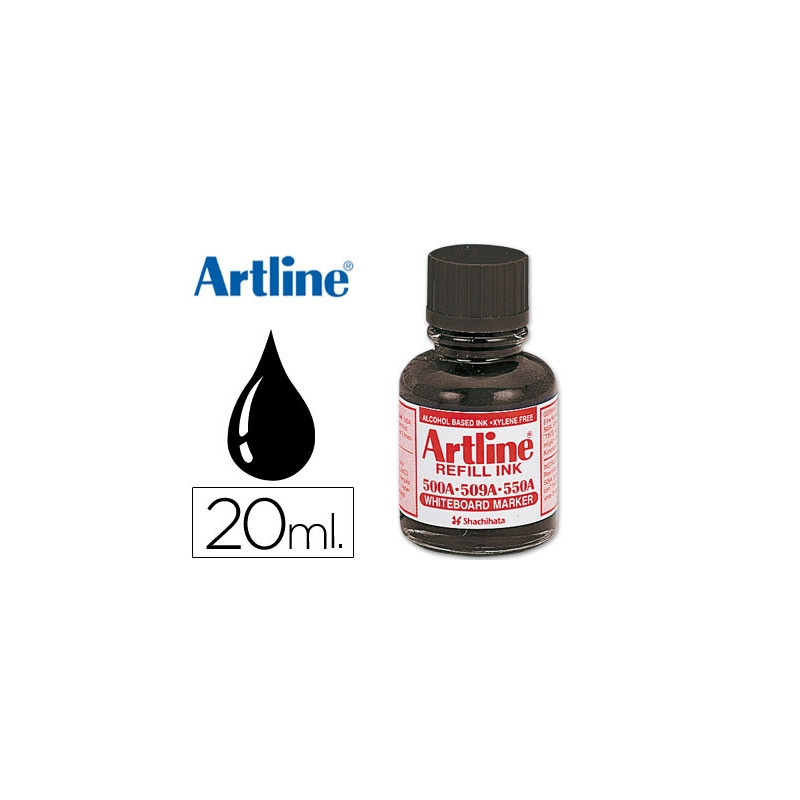 TINTA ARTLINE NEGRO PARA ROTULADOR PIZARRA BLANCA 500-A FRASCO DE 20 ML