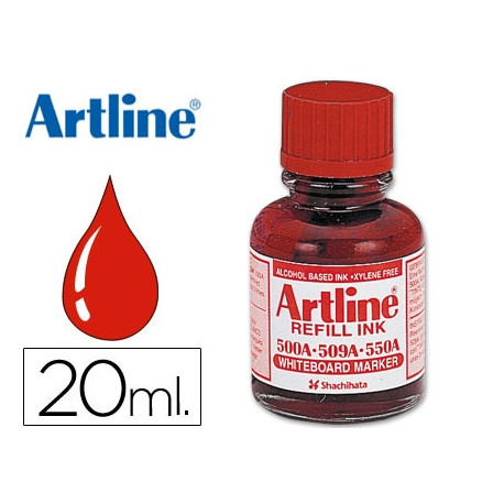 TINTA ARTLINE ROJO PARA ROTULADOR PIZARRA BLANCA 500-A FRASCO DE 20 ML