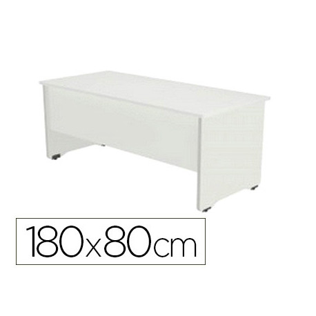 MESA OFICINA ROCADA SERIE WORK 180X80 CM ACABADO AW04 BLANCO/BLANCO