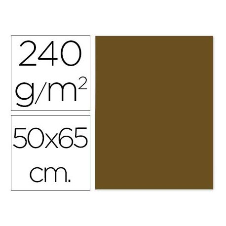 CARTULINA LIDERPAPEL 50X65 CM MARRON ESCOLAR 240G UNIDAD