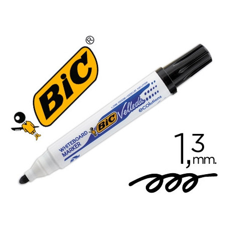 ROTULADOR BIC VELLEDA PARA PIZARRA NEGRO PUNTA REDONDA 1,3 MM