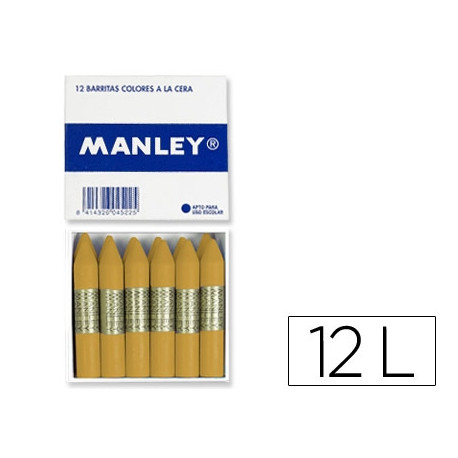 LAPICES DE CERA MANLEY UNICOLOR OCRE MADERA N.64 CAJADE 12 UNIDADES