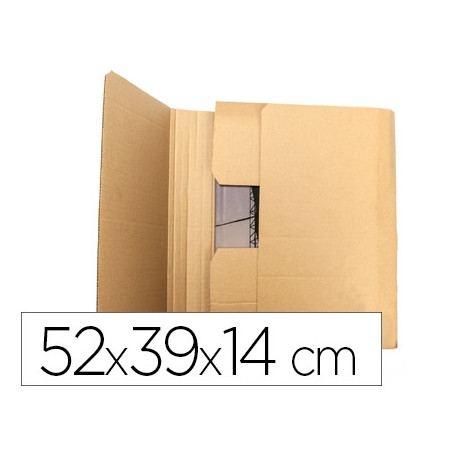 CAJA PARA EMBALAR Q-CONNECT LIBRO MEDIDAS 520X390X140 MM ESPESOR CARTON 3 MM