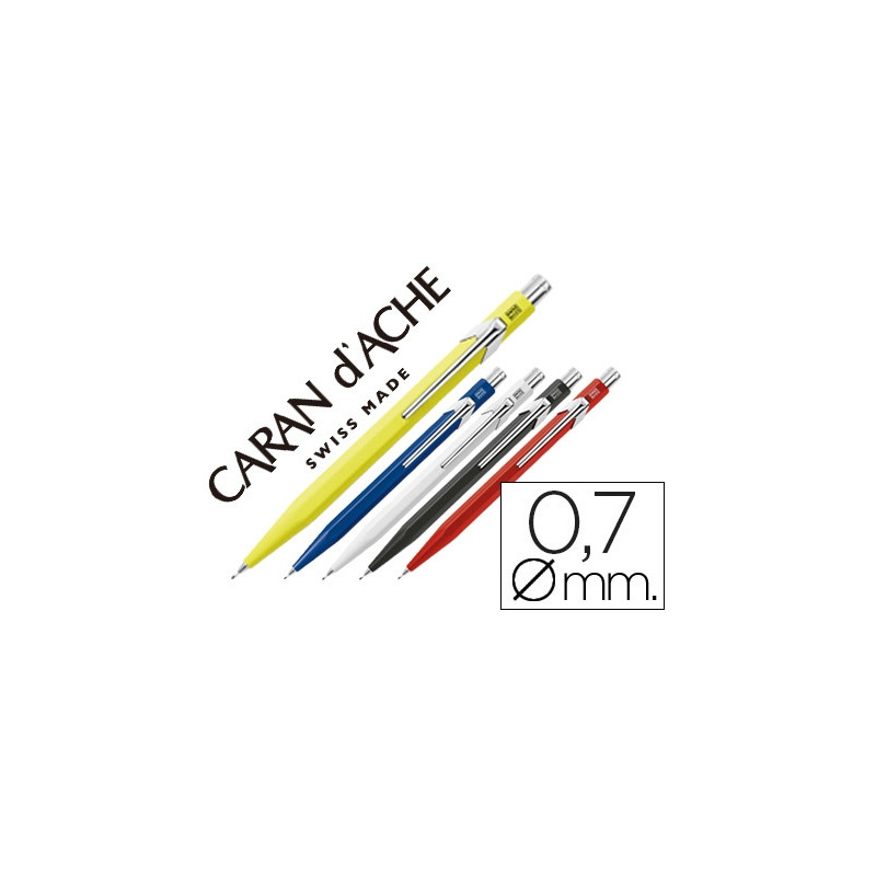 PORTAMINAS CARAN D'ACHE 844 0,7 MM CAJA 10 UNIDADES 2 AMARILLOS 2 AZULES 2 BLANCOS 2 NEGROS Y 2 ROJO