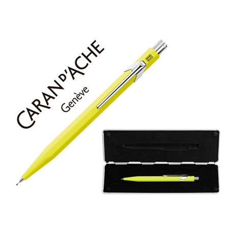 PORTAMINAS CARAN D'ACHE 844 0,7 MM CON ESTUCHE AMARILLO FLUOR