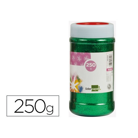 PURPURINA LIDERPAPEL FANTASIA COLOR VERDE METALIZADO BOTE DE 250 GR