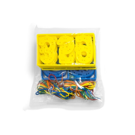 JUEGO MINILAND NUMEROS PARA COSER 7 CM 40 PIEZAS + 20 CORDONES