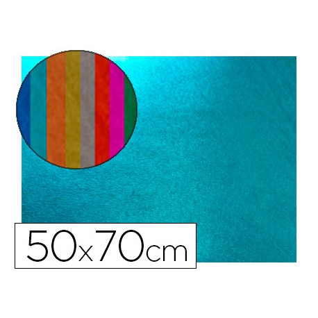 GOMA EVA LIDERPAPEL 50X70 CM ESPESOR 2 MM METALIZADA AZUL CLARO