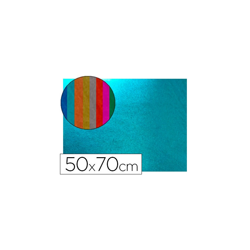 GOMA EVA LIDERPAPEL 50X70 CM ESPESOR 2 MM METALIZADA AZUL CLARO