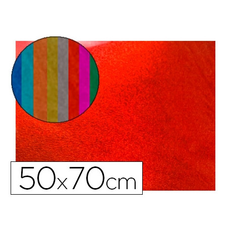 GOMA EVA LIDERPAPEL 50X70 CM ESPESOR 2 MM METALIZADA ROJO