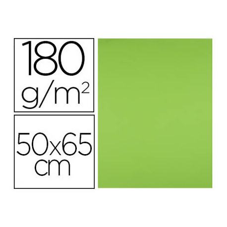 CARTULINA LIDERPAPEL 50X65 CM 180G/M2 VERDE PISTACHO