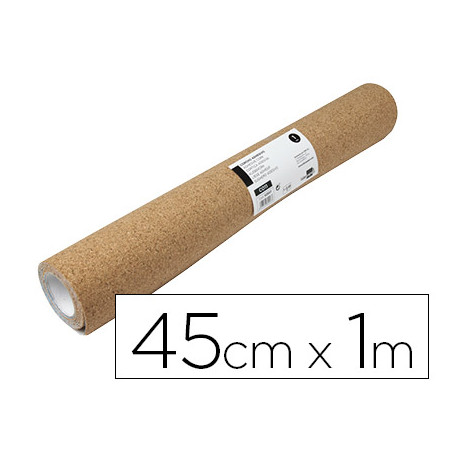 CORCHO LIDERPAPEL ADHESIVO ANCHO 45CM LONGITUD 1M ESPESOR 1MM EN ROLLO