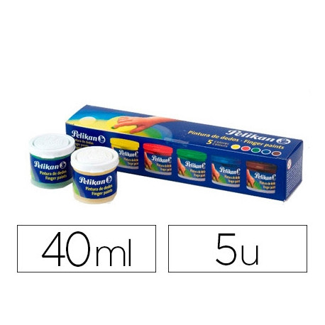 PINTURA A DEDOS PELIKAN 40 ML CD/40S CAJA DE 5 COLORES SURTIDOS