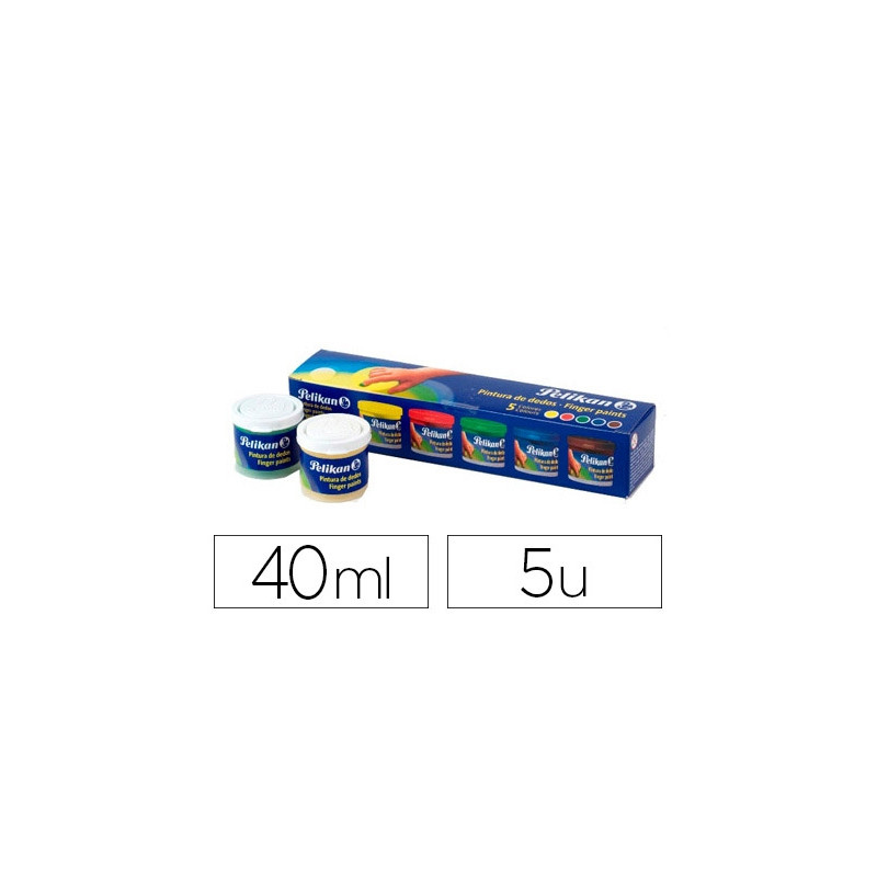 PINTURA A DEDOS PELIKAN 40 ML CD/40S CAJA DE 5 COLORES SURTIDOS