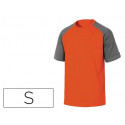 CAMISETA DE ALGODON DELTAPLUS COLOR GRIS NARANJA TALLA S