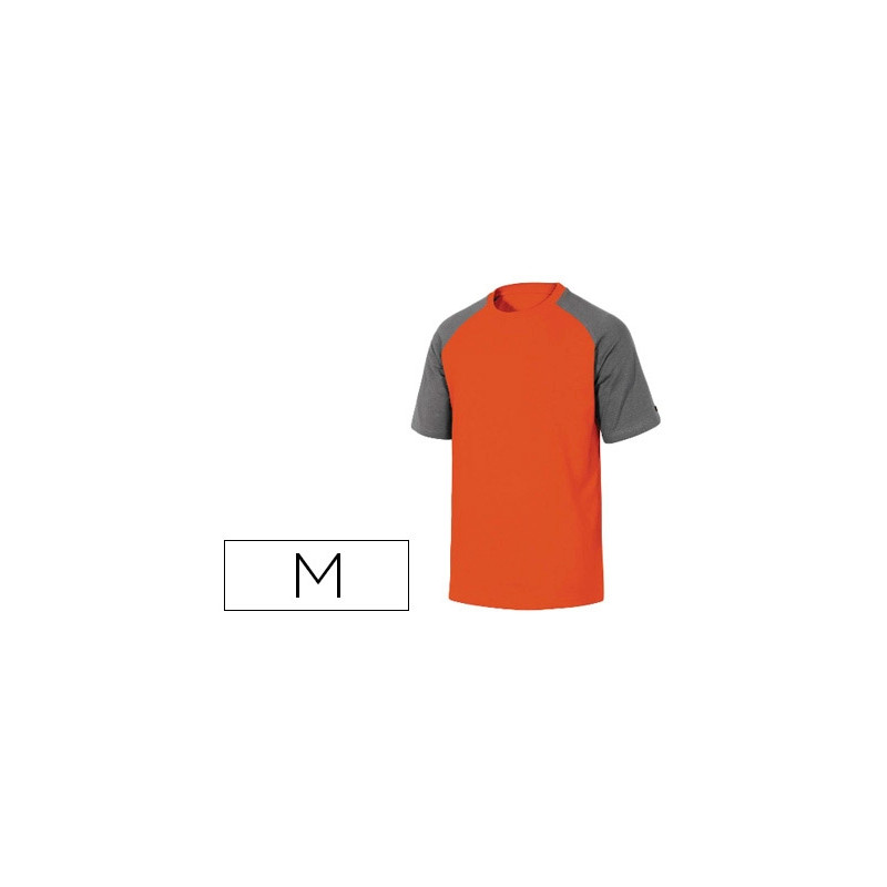 CAMISETA DE ALGODON DELTAPLUS COLOR GRIS NARANJA TALLA M