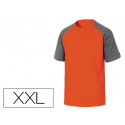 CAMISETA DE ALGODON DELTAPLUS COLOR GRIS NARANJA TALLA XXL