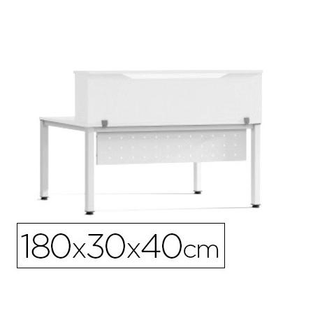 MOSTRADOR DE ALTILLO ROCADA VALIDO PARA MESAS WORK METAL EXECUTIVE 180X30X40 CM ACABADO AW04 BLANCO/