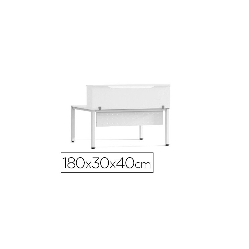 MOSTRADOR DE ALTILLO ROCADA VALIDO PARA MESAS WORK METAL EXECUTIVE 180X30X40 CM ACABADO AW04 BLANCO/