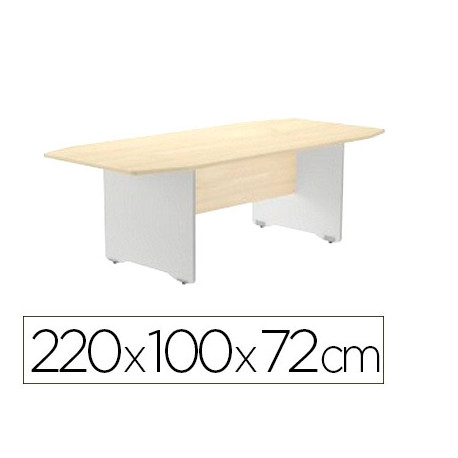 MESA DE REUNION ROCADA MEETING 3003AB01 ESTRUCTURA MADERA GRIS ALUMINIO TABLERO MADERA HAYA 220X100X