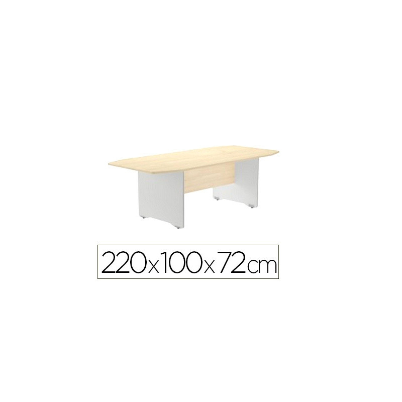 MESA DE REUNION ROCADA MEETING 3003AB01 ESTRUCTURA MADERA GRIS ALUMINIO TABLERO MADERA HAYA 220X100X