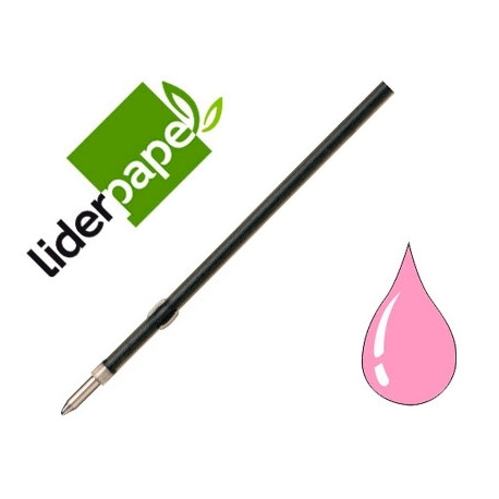 RECAMBIO BOLIGRAFO LIDERPAPEL GUMMY TOUCH RETRACTIL 1,0 MM TINTA ROSA BOLSA DE 10 UNIDADES