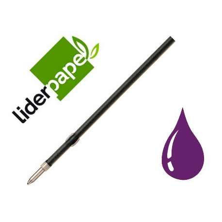 RECAMBIO BOLIGRAFO LIDERPAPEL GUMMY TOUCH RETRACTIL 1,0 MM TINTA VIOLETA BOLSA DE 10 UNIDADES