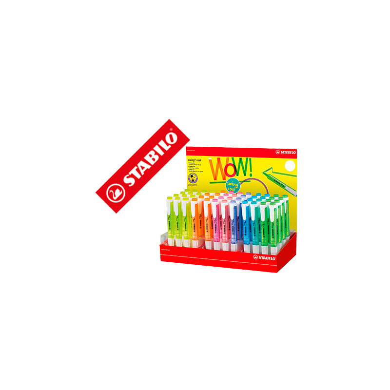 ROTULADOR STABILO FLUORESCENTE SWING COOL EXPOSITOR DE 48 UNIDADES COLORES SURTIDOS