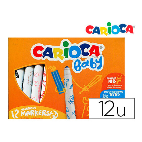 ROTULADOR CARIOCA BABY 2 AÑOS CAJA 12 COLORES SURTIDOS