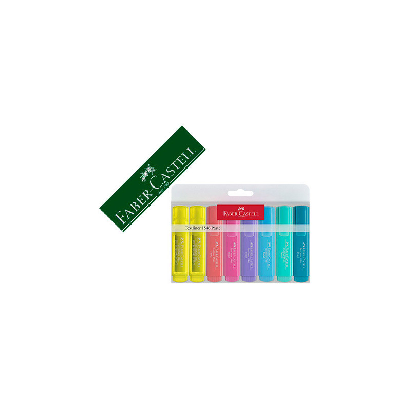 ROTULADOR FABER FLUORESCENTE 1546 COLOR PASTEL ESTUCHE 8 UNIDADES SURTIDAS