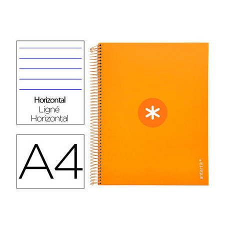 CUADERNO ESPIRAL LIDERPAPEL A4 MICRO ANTARTIK TAPA FORRADA120H 100 GR HORIZONTAL 5 BANDA4 TALADROS C