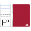 CUADERNO ESPIRAL LIDERPAPEL FOLIO WRITE TAPA BLANDA 80H 60GR HORIZONTAL CON MARGEN COLOR ROJO