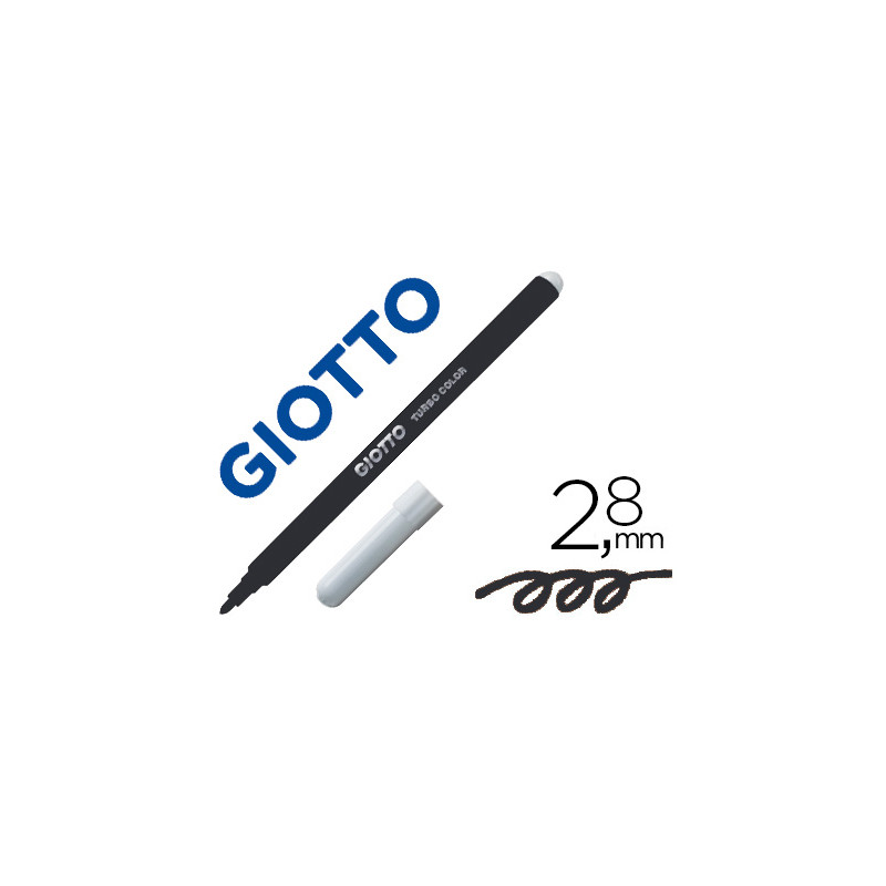 ROTULADOR GIOTTO TURBO COLOR LAVABLE CON PUNTA BLOQUEADA UNICOLOR NEGRO