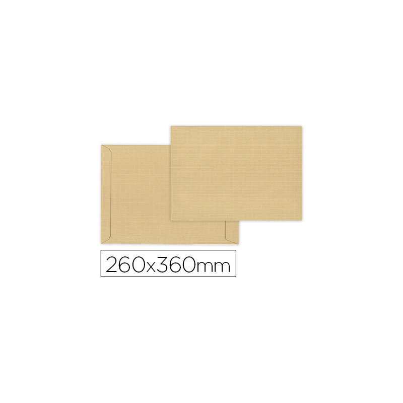 SOBRE LIDERPAPEL BOLSA ARMADO KRAFT ENVIO SEGURIDAD 260X360 MM SOLAPA TIRA DE SILICONA PAPEL 120 GR 