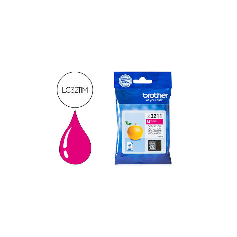 INK-JET BROTHER LC3211M DCP-J572 / DCP-J772 / DCP-J774 / MFC-J890 / MFC-J895 MAGENTA 200 PAG